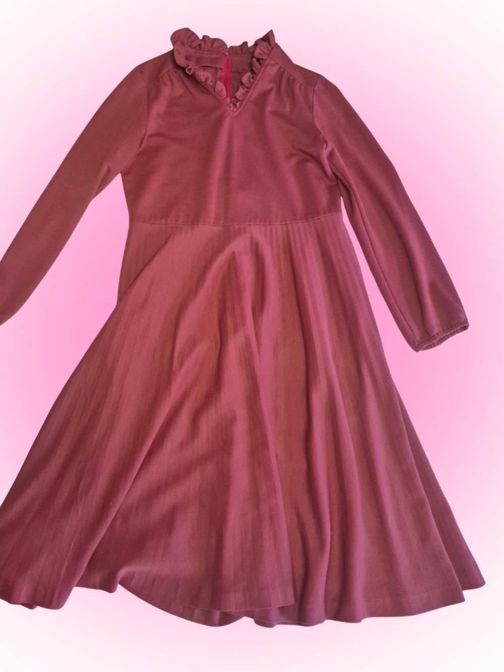 Vintage Ruffle Pleated Dress
